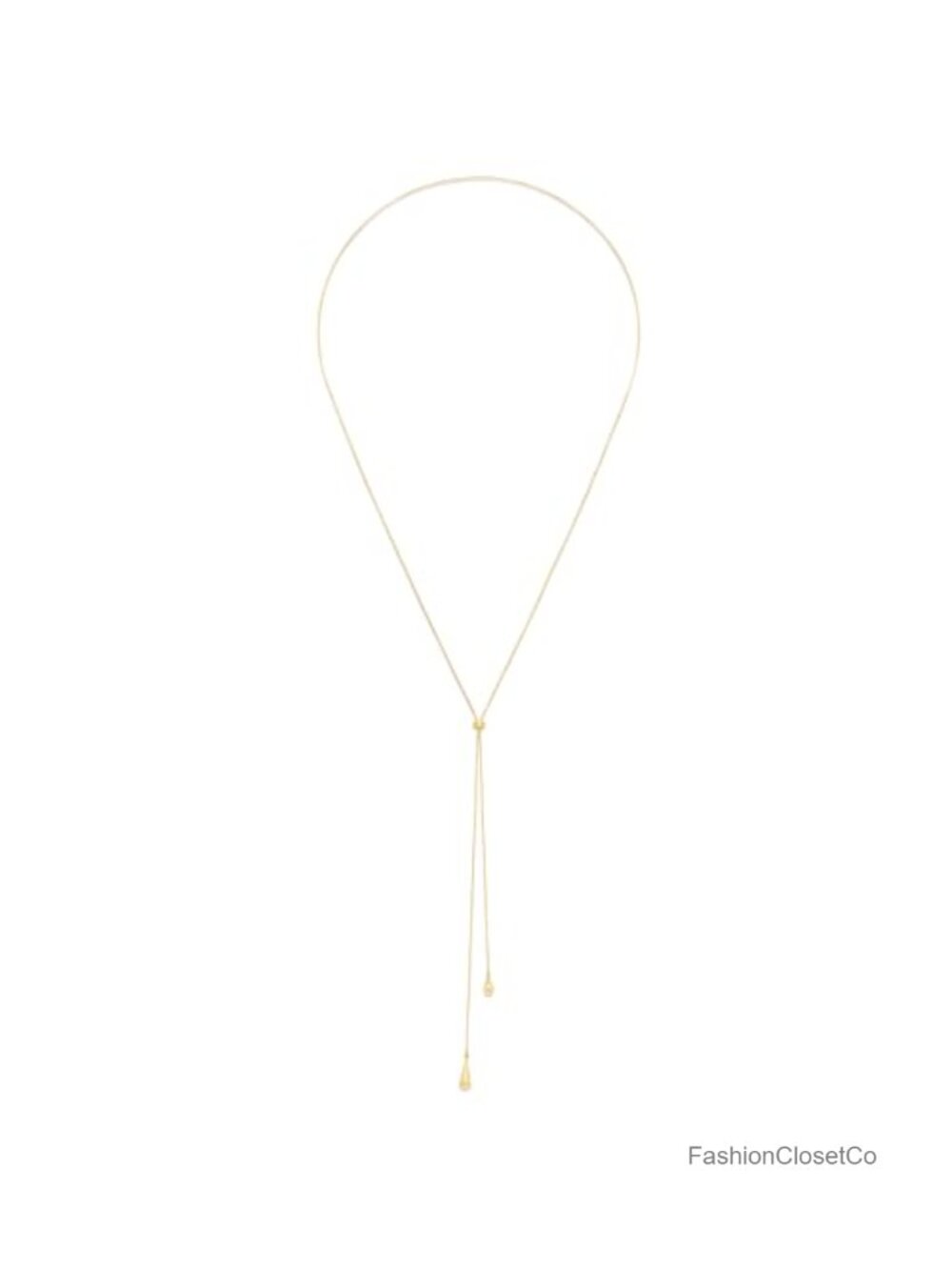 Gold Y-Shaped Lariat Necklace with Pearl Heart Teardrop Charm for Women
